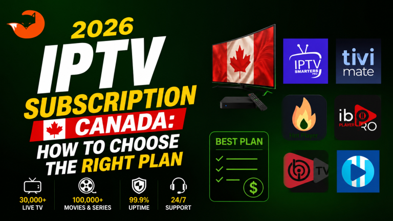 IPTV subscription plans for Canadian viewers on a smart TV and streaming device